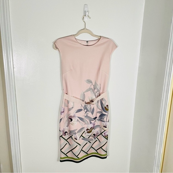 NEW Ted Baker London Hailey Everglade Printed Dress Garden Party Wedding Pastel - Picture 3 of 10